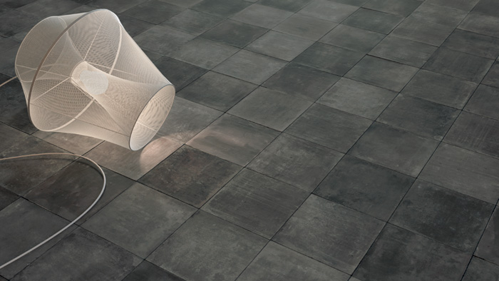 פרוצלן בטון פחם תוצרת WOW ספרד. 
כל אריח שונה מהשני. 
גודל: 18.5*18.5