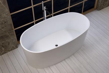 דגם BT158-11. אמבטיה אובלית אבן מלאכותית בצבע לבן מט. 
גודל: 80*155 
גובה: 60