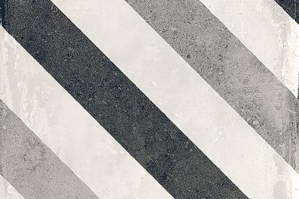 אריחי וינטג' לחיפוי קיר בסגנון עתיק 20978. פסים אלכסונים אפור-שחור, R10 נגד החלקה. 
גודל: 20*20