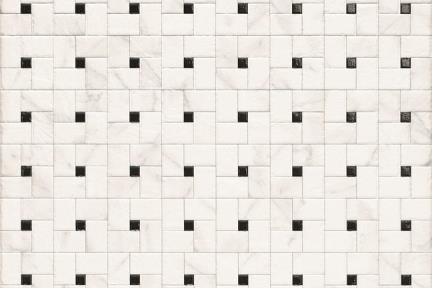 אריחי ריצוף וינטג' סדרת Catalonia 44009. אריח קוביות לבן עם מרכז שחור 
דמוי פסיפס 
גודל 44*44 
פורצלן - מתאים לקיר ולרצפה 
לפי הזמנה מיוחדת - 6 שבועות 
