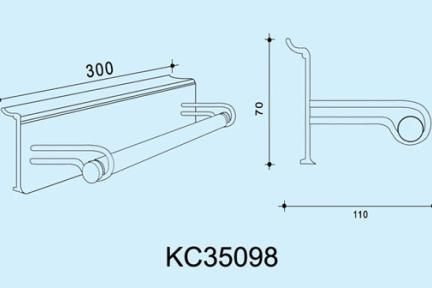  אביזרי תליה למטבח KC35098. מתקן תליה לנייר מגבת 30 ס"מ  
***נדרשת מסילה לתליית המתקן