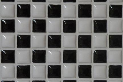 אריחי פסיפס לחיפוי קיר מקרמיקה 3023. פסיפס אפור-שחור-בז-לבן 1*1. 
גודל: 30.5*30.5.