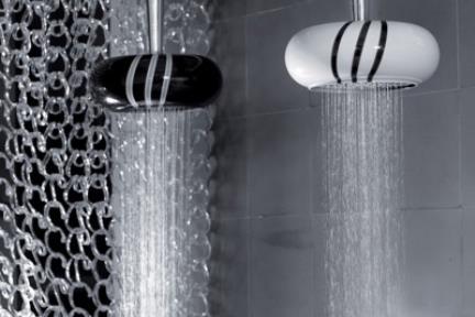 אביזרי אמבט טוש למקלחת של חברת Bongio 60960-99. ראש טוש עגול זכוכית שחורה