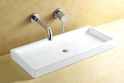  כיור מונח לחדר אמבטיה L1010. כיור מונח לבן מלבני. 
גודל: 45*101 
גובה: 9.5